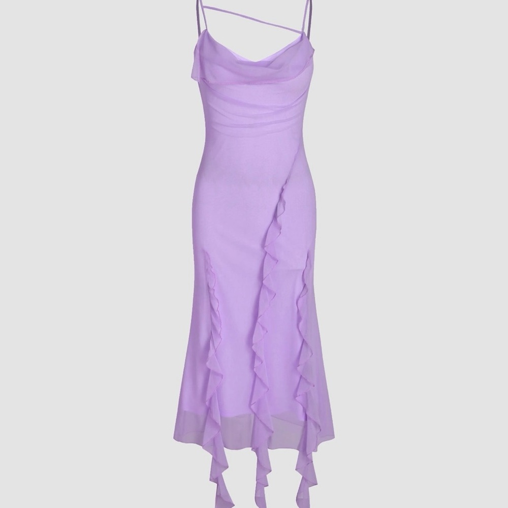 Pre loved Elegant Lavender Strap wedding guest Dress